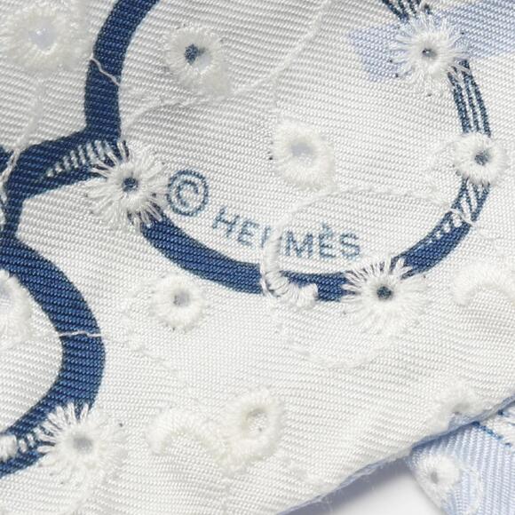 HERMES Authentic White Silk Scarf - Picture 2 of 4